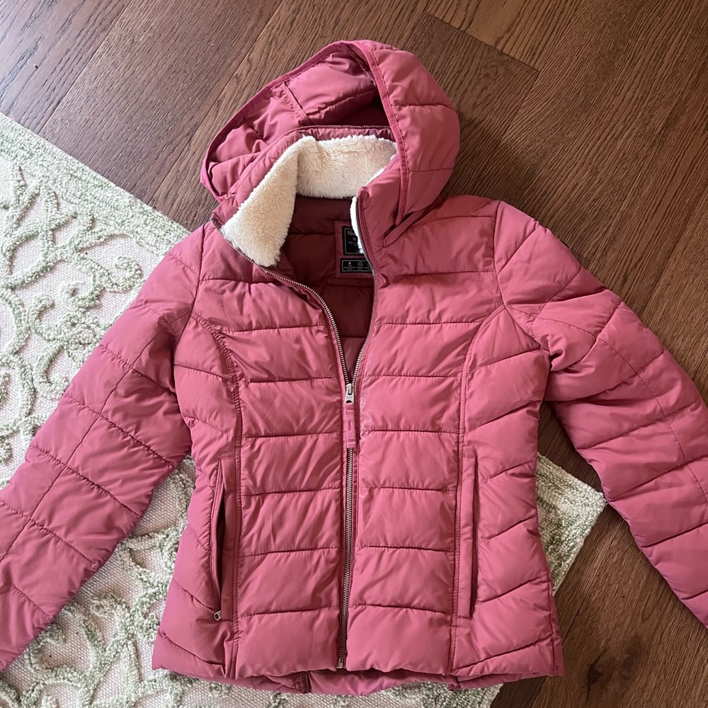 Abercrombie and Fitch pink puffer jacket